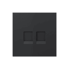 SIMON - Tapa para 2 x RJ45 sin conector sin adaptador negro mate Simon 360