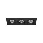 JISO - PRO 734D - Foco Technical Triple - Rectangular - Empotrable - Orientable - Sin tecnología - Color Negro