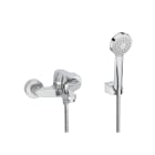 ROCA - Mezclador exterior Alfa para baño-ducha inversor automático con retención ducha de mano flexible de 1,70m y soporte fijo cromado