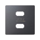 SIMON - Placa cargador SIMON 82 2xUSB 5V 2,1A grafito