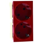 MMCONECTA - Módulo enchufe doble schuko 90x45 rojo