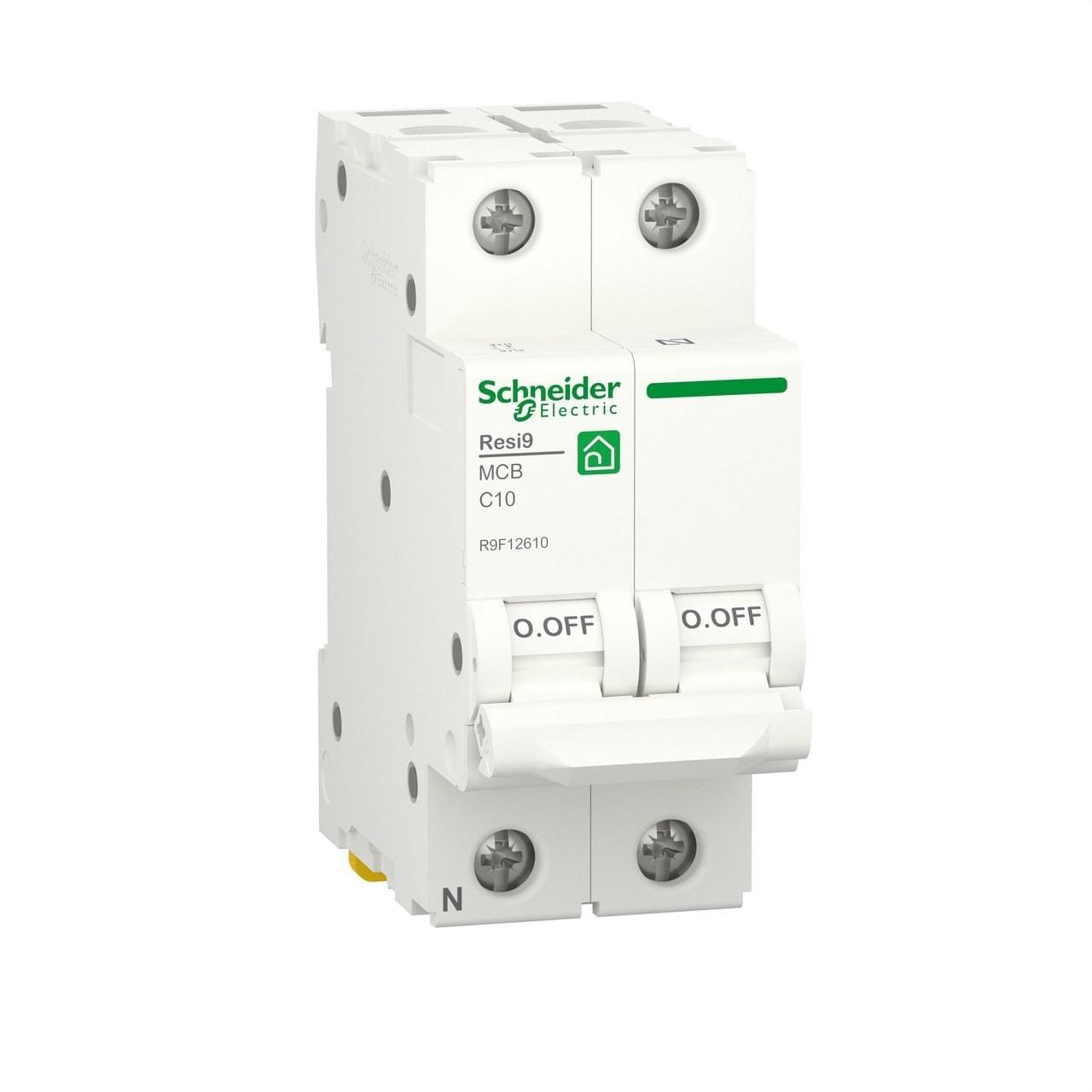 Schneider Electric - Interruptor automático RESI9 1P+N 10A curva C 230V 6000A