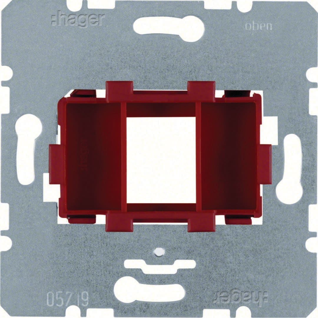 HAGER - SOPORTE 1 TOMA MODULAR JACK ROJO
