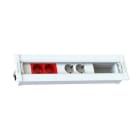 MMCONECTA - Regleta Easyblock ROLLER entrada CR 2 schukos blancos 2 schukos rojos 2 huecos 45x45 grafito y anclaje de aluminio