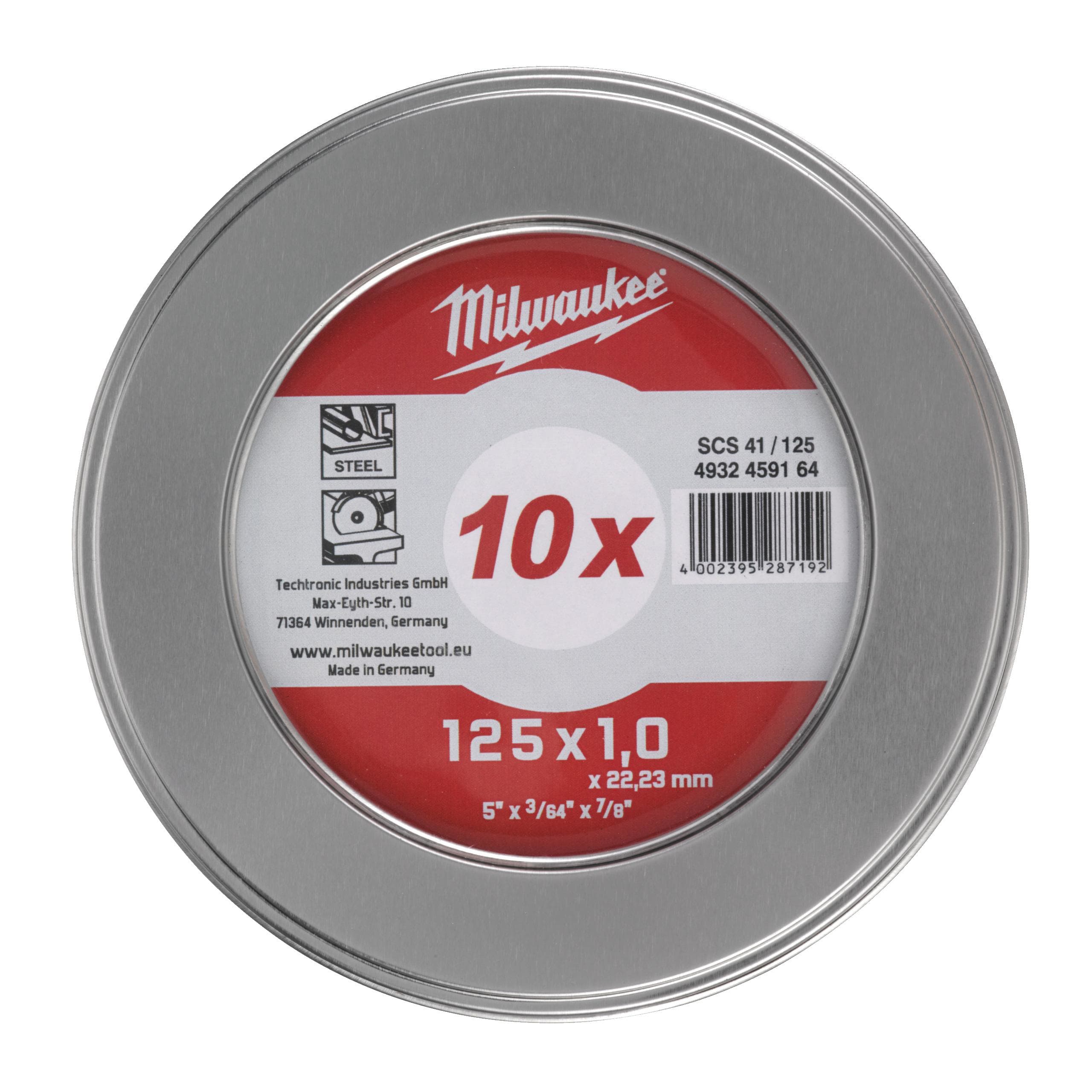 MILWAUKEE - CAJA METÁLICA CON 10 DISCOS PRO+ 1MM SCS 41 /125MM
