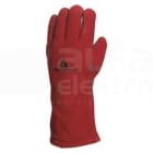 DELTA PLUS - Guante soldador serraje vacuno anticalórico rojo talla 10