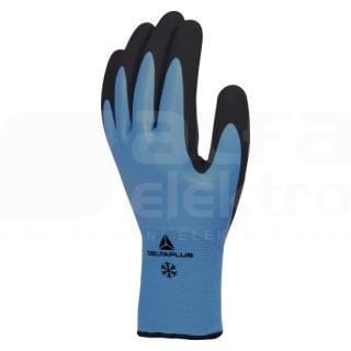 DELTA PLUS - Juego guante VV736 acrilico de latex azul/negro talla 9