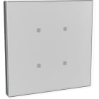DINUY - Pulsador capacitivo cristal blanco 4 teclas y marco cromo