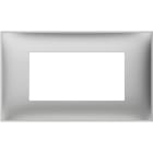 BTICINO - Placa embellecedora Classia de color Aluminio - 4 módulos