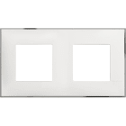 BTICINO - Placa embellecedora Classia de color Blanco Cromo - 2 x 2 módulos