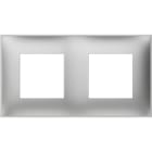 BTICINO - Placa embellecedora Classia de color Aluminio - 2 x 2 módulos