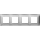 BTICINO - Placa embellecedora Classia de color Aluminio - 2 x 4 módulos