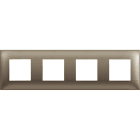 BTICINO - Placa embellecedora Classia de color Titanio Metalizado - 2 x 4 módulos
