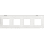 BTICINO - Placa embellecedora Classia de color Blanco Cromo - 2 x 4 módulos