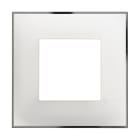 BTICINO - Placa embellecedora Classia de color Blanco Cromo - 2 módulos