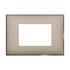 BTICINO - Placa embellecedora Classia de color Crema Satinado - 3 módulos
