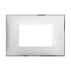 BTICINO - Placa embellecedora Classia de color Blanco Cromo - 3 módulos