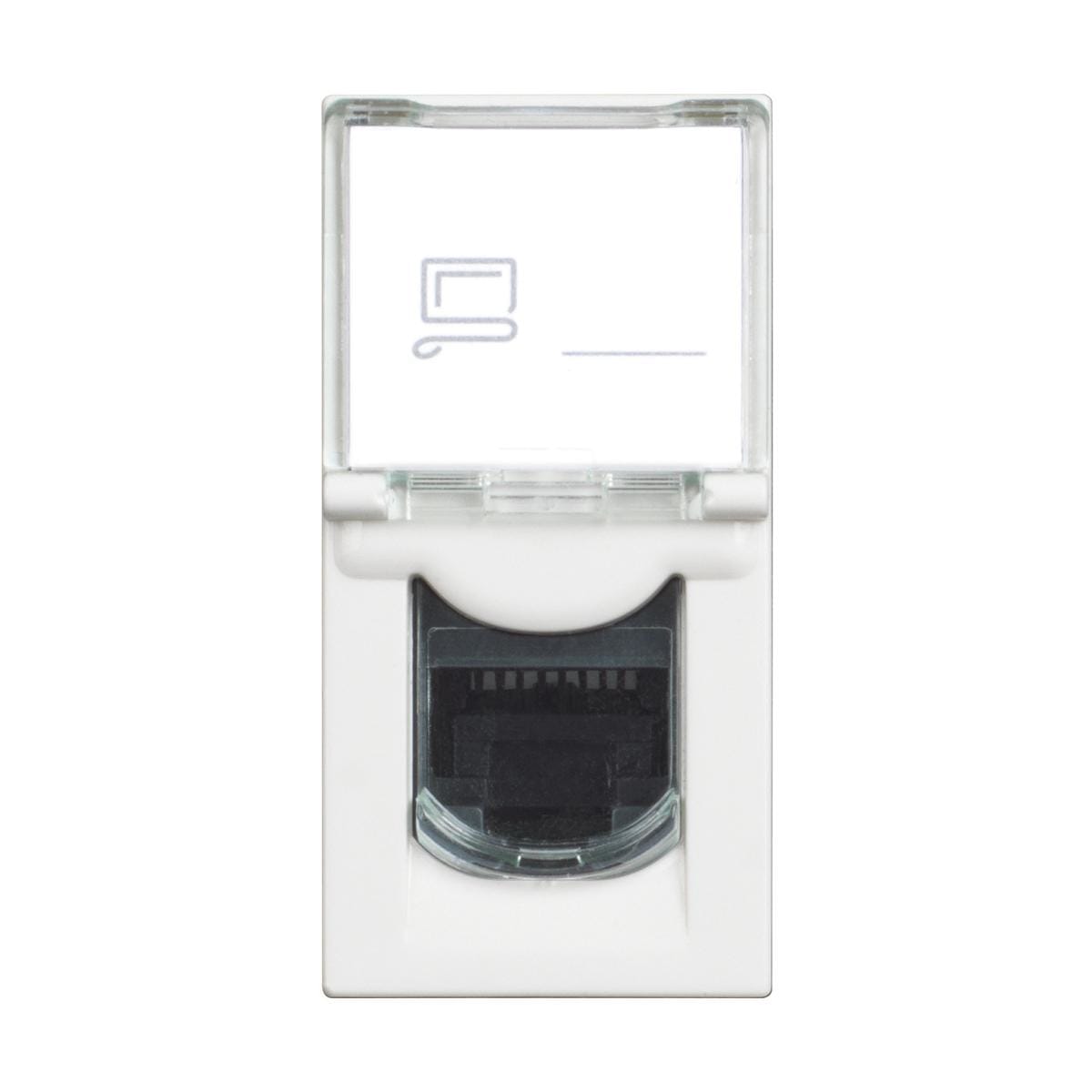BTICINO - Base RJ45 Classia - Cat. 6 - UTP - Blanco - 1 módulo