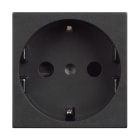 BTICINO - Base corriente 2P+T - 16 A - 250 Vca conexión por tornillos + obturadores de protección 2 módulos con soporte y placa embellecedora dark