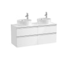 ROCA - Mueble THE GAP para lavabo doble 1200x460 blanco para lavabos de sobre encimera de dos cajones