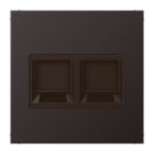 JUNG - Placa modular Jack-Radiall 2 tomas LS dark