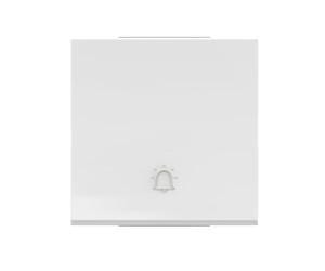 BTICINO - Pulsador Classia símbolo campana - 10A -250 Vca - Blanco - 2 módulos