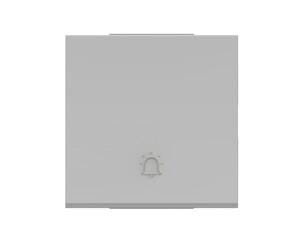 BTICINO - Pulsador Classia símbolo campana - 10A -250 Vca - Aluminio - 2 módulos