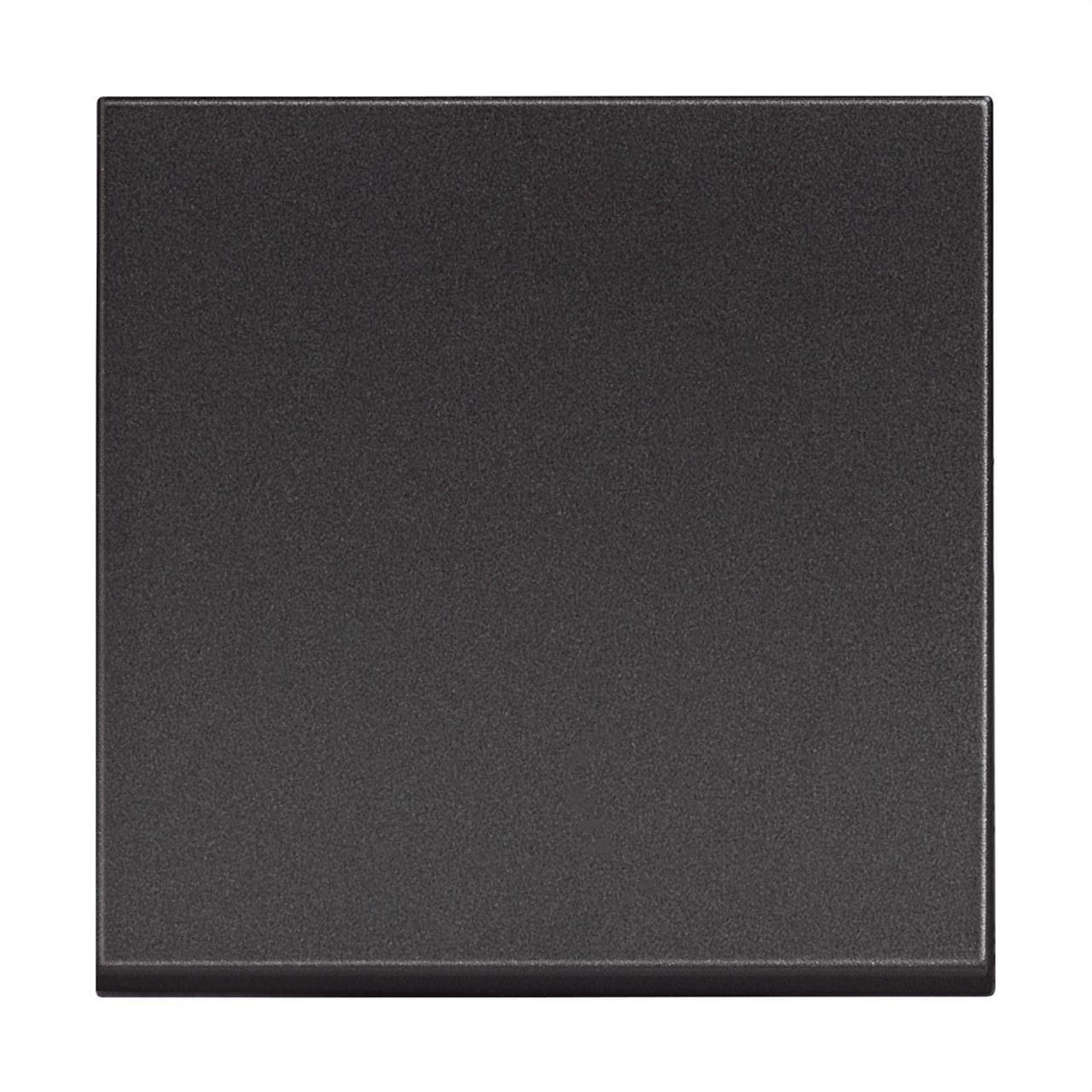 BTICINO - Pulsador 1P 10A 250Vca no iluminable 2 módulos con soporte + placa embellecedora dark