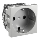BTICINO - Base 2P+T Classia - conexión por tornillos - Aluminio - 2 módulos