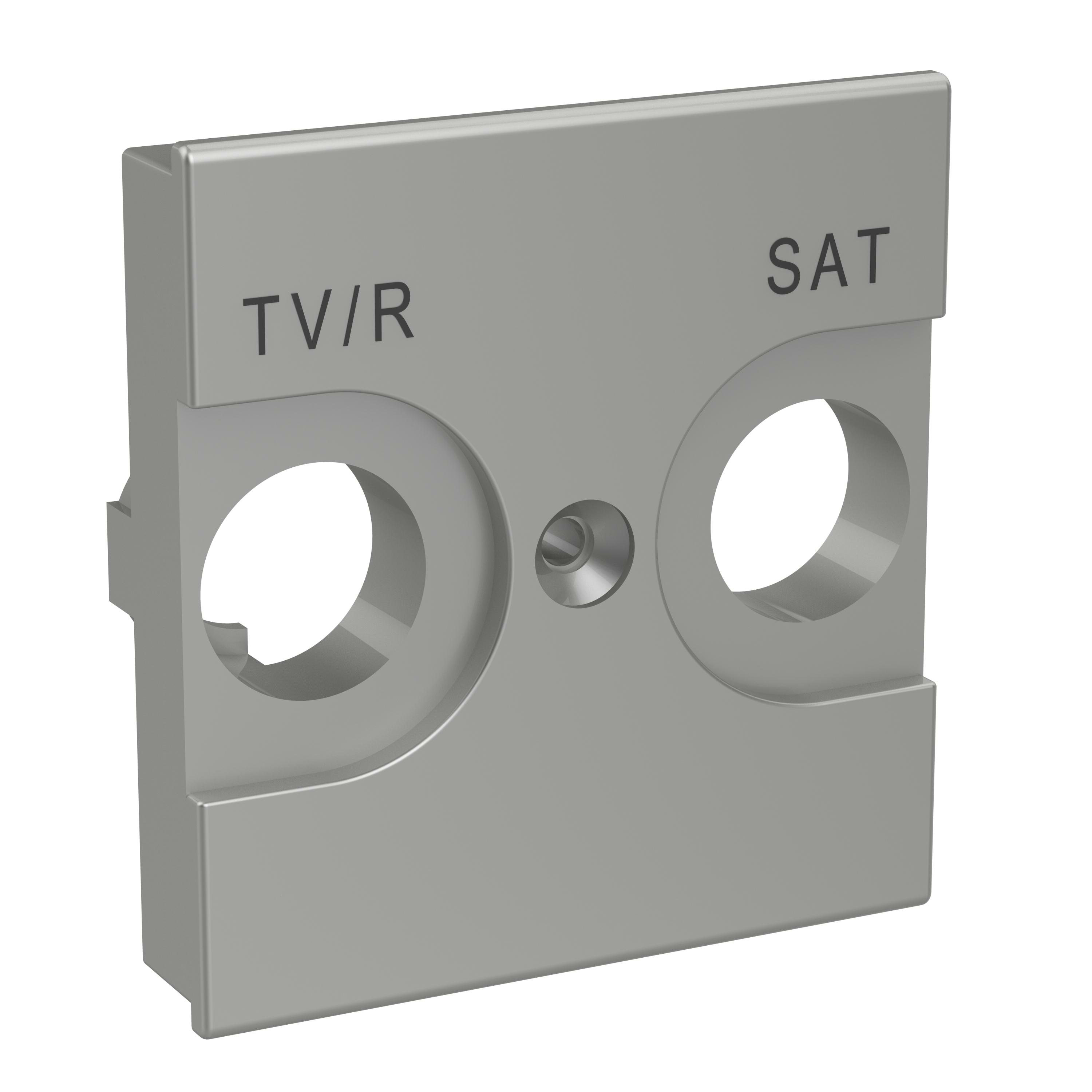 BTICINO - Frontal universal Classia para bases de televisión TV/R-SAT - Aluminio - 2 módulos