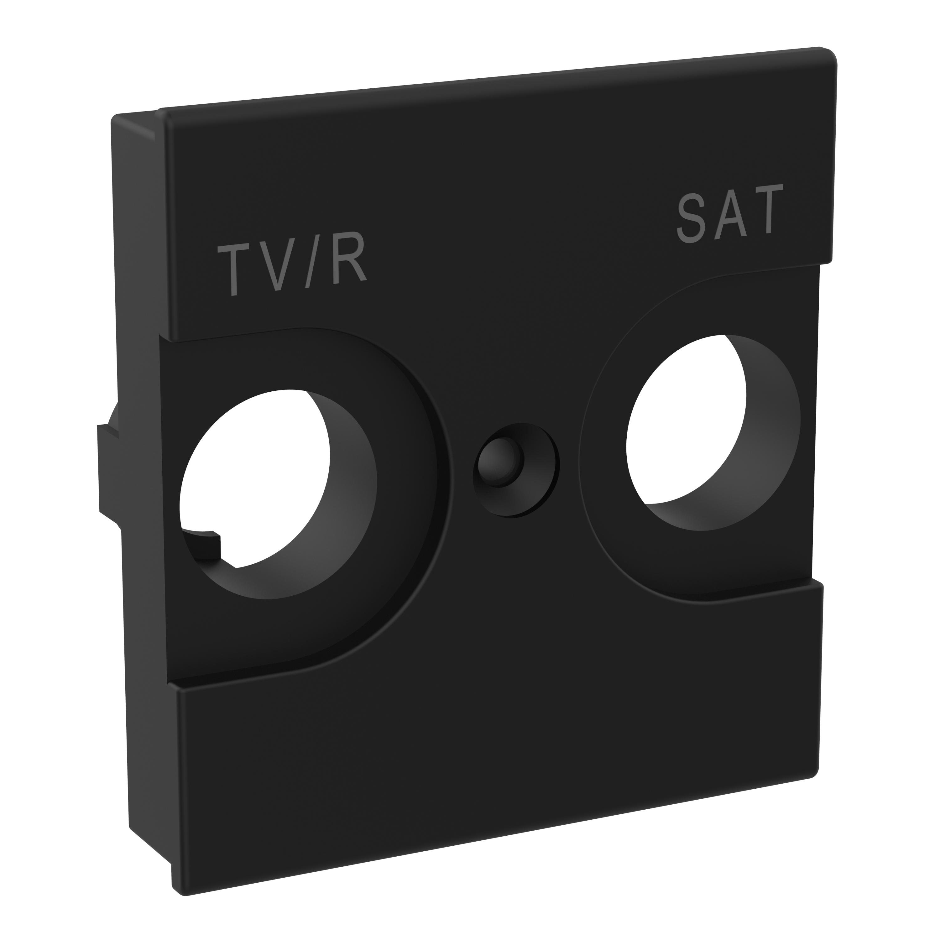 BTICINO - Frontal universal Classia para bases de televisión TV/R-SAT - Dark - 2 módulos
