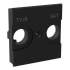 BTICINO - Frontal universal Classia para bases de televisión TV/R-SAT - Dark - 2 módulos