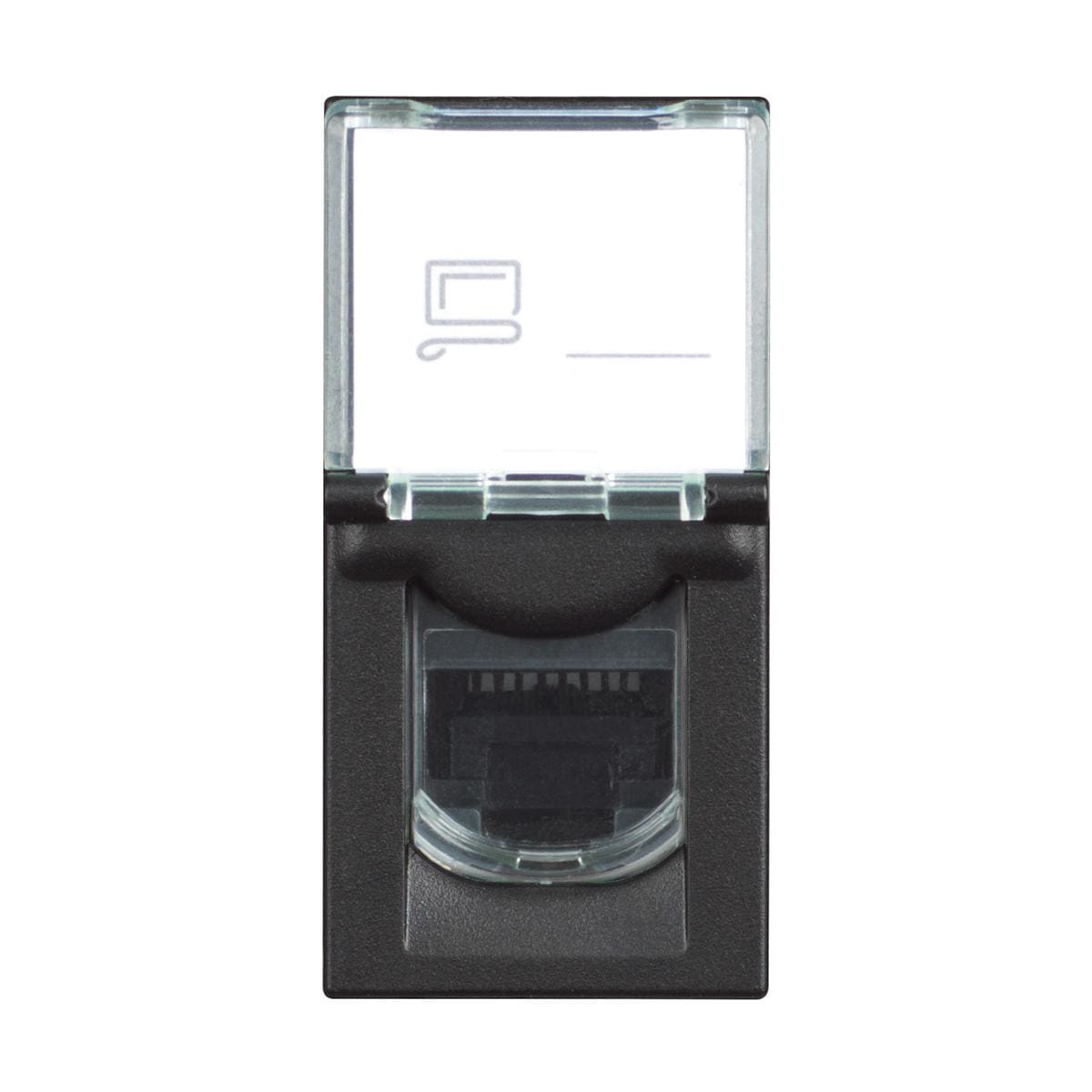 BTICINO - Base RJ45 Classia - Cat. 6 - UTP - Dark - 1 módulo