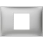 BTICINO - Placa embellecedora Classia de color Aluminio - 2 módulos centrados