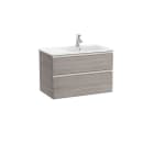 ROCA - Mueble UNIK THE GAP lavabo derecha 800x460 lavabo blanco dos cajones roble city texturizado