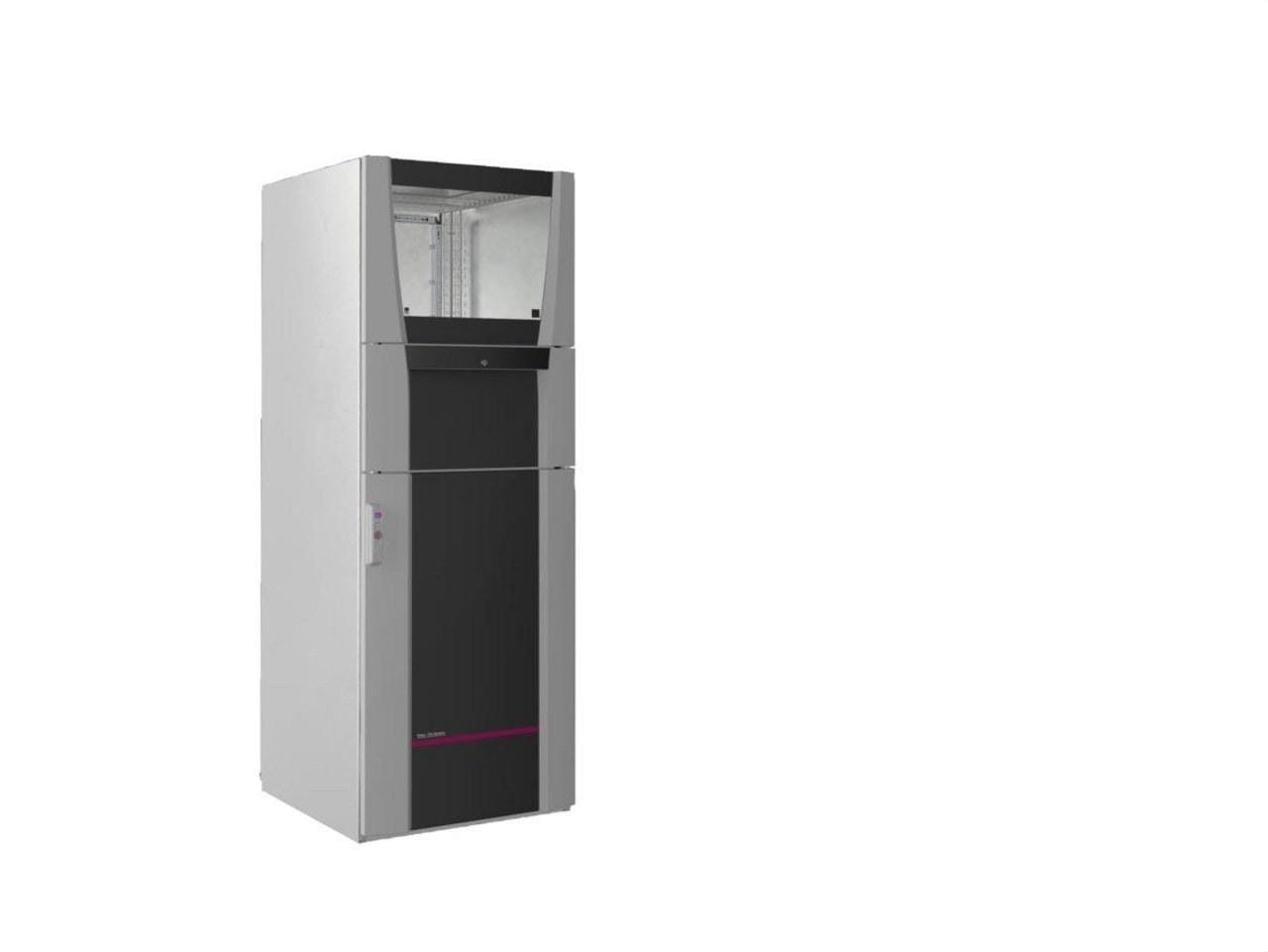 RITTAL - Sistema de armario PC 600x1600x630mmcon puerta transparente arriba, cajón abatible para teclado y bandeja para aparatos
