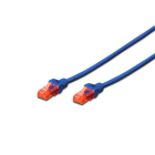 DIGITUS - C. PARCHEO CAT6 U/UTP COLOR AZUL -LSZH- 0,25M.