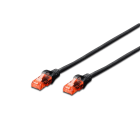 DIGITUS - C. PARCHEO CAT6 U/UTP COLOR NEGRO -LSZH- 0,25M.