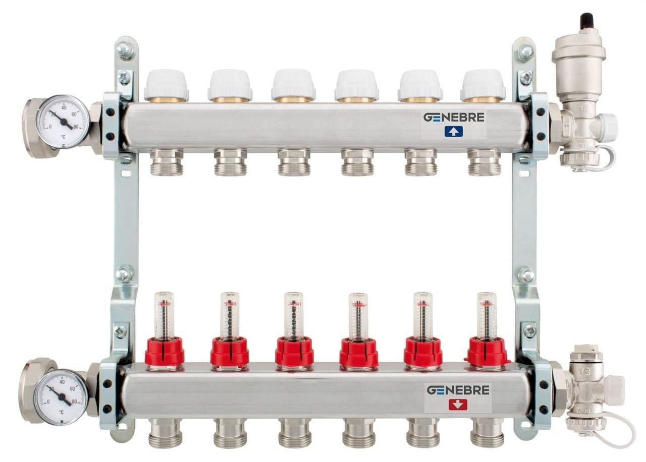 GENEBRE - COLECTOR COMPONIBLE INOX 4+4 SALIDAS
