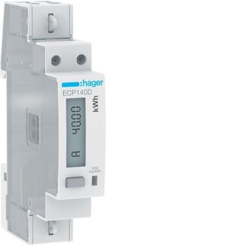 HAGER - Contador de energía 1F direct 40A 1M S0 MID