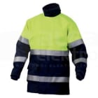DELTA PLUS - Parka de protección alta visibilidad poliéster / fibra antiestático impregnado de PU talla L amarillo fluo / azul marino