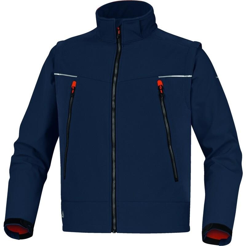 DELTA PLUS - Chaqueta softshell poliester elastano 3 capas azul marino naranja talla XL