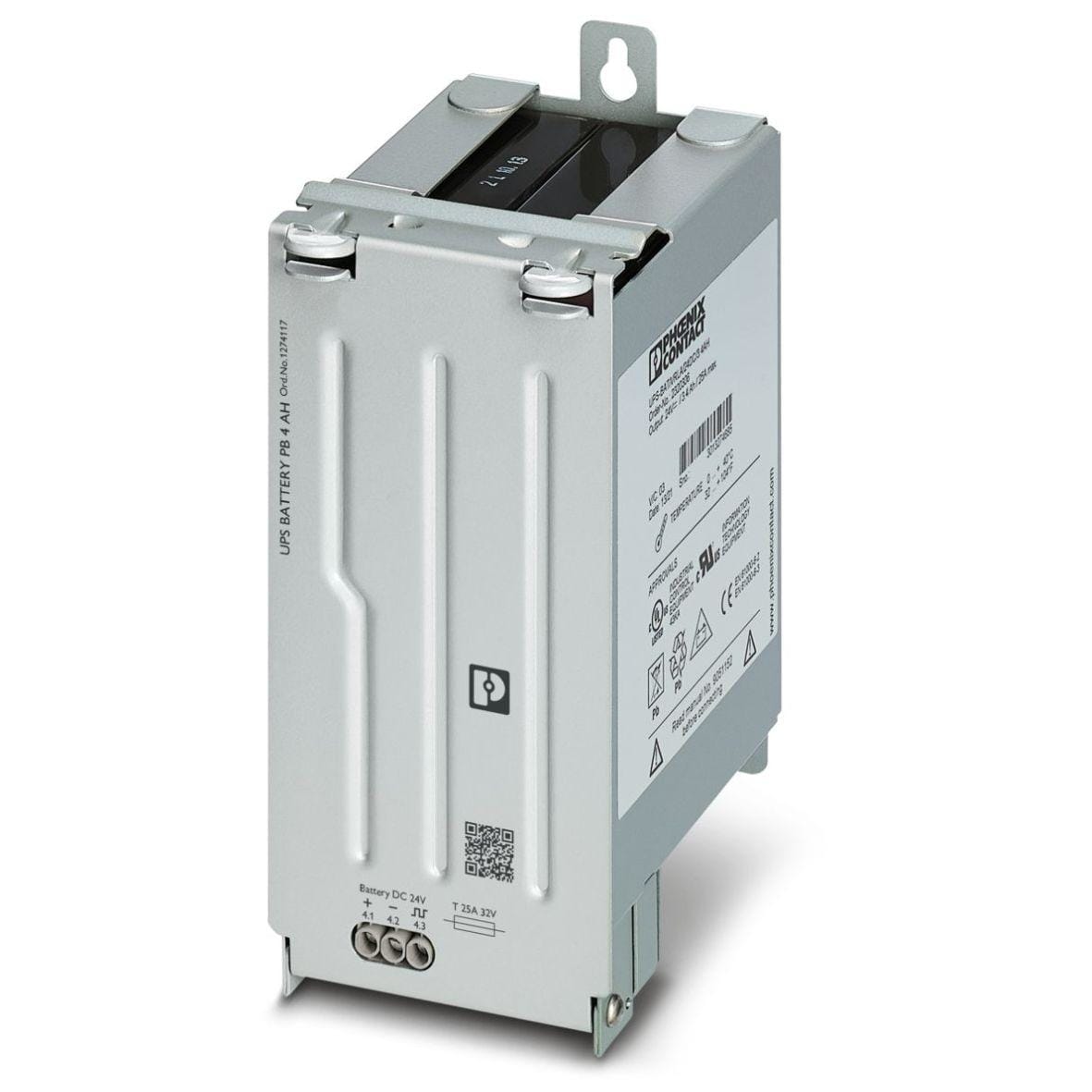 PHOENIX CONTACT - Acumulador de energía VRLA-AGM 24V DC 4 Ah detección + comunicación automáticas con QUINT UPS-IQ