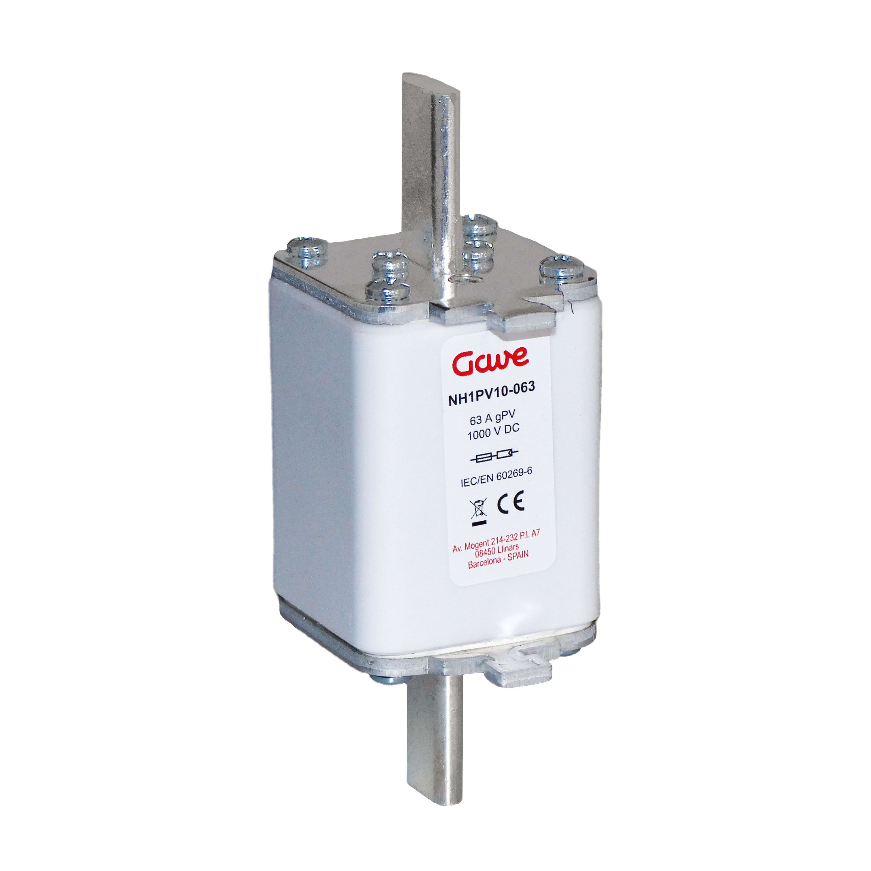 GAVE - FUSIBLE NH 1000VDC TAMAÑO 1  - 63A CURVA GPV