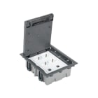 SIMON - Kit caja de suelo regulable para pavimento 6 elementos con 1 enchufe doble y 2 placas para 1RJ45 3M gris