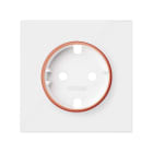 SIMON - Tapa SIMON 100 con aro rojo para base de enchufe schuko blanco mate