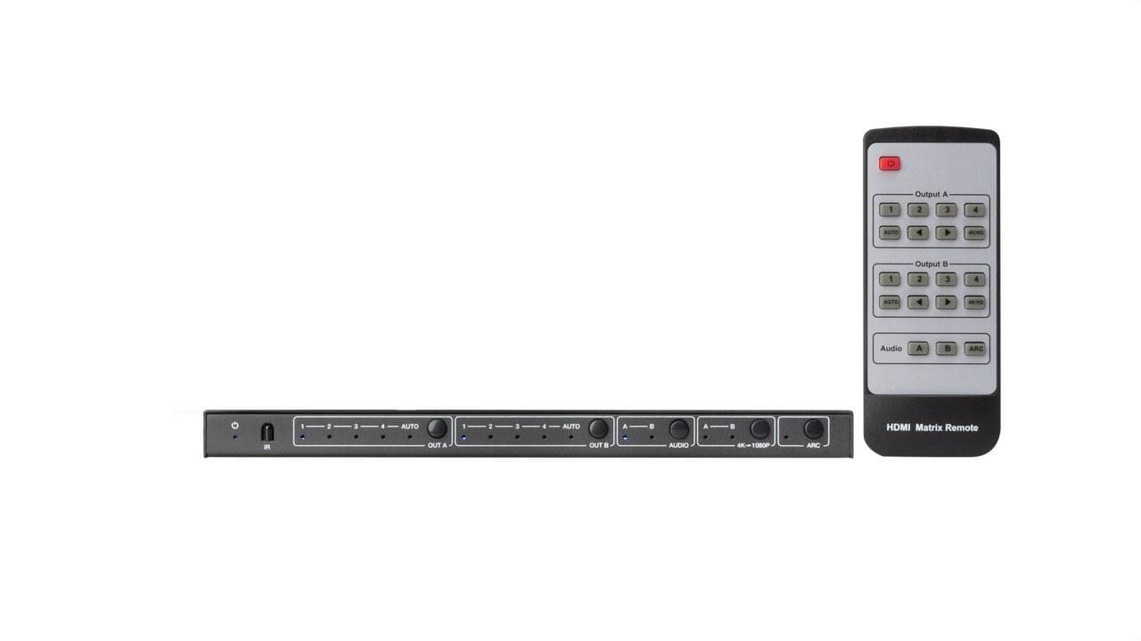 FONESTAR - Matriz HDMI 4 x 2 con mando a distancia UHD 4K@60Hz
