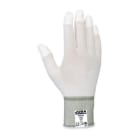JUBA - Guante sin costuras nylon® dedo poliuretano ribete verde talla M blanco