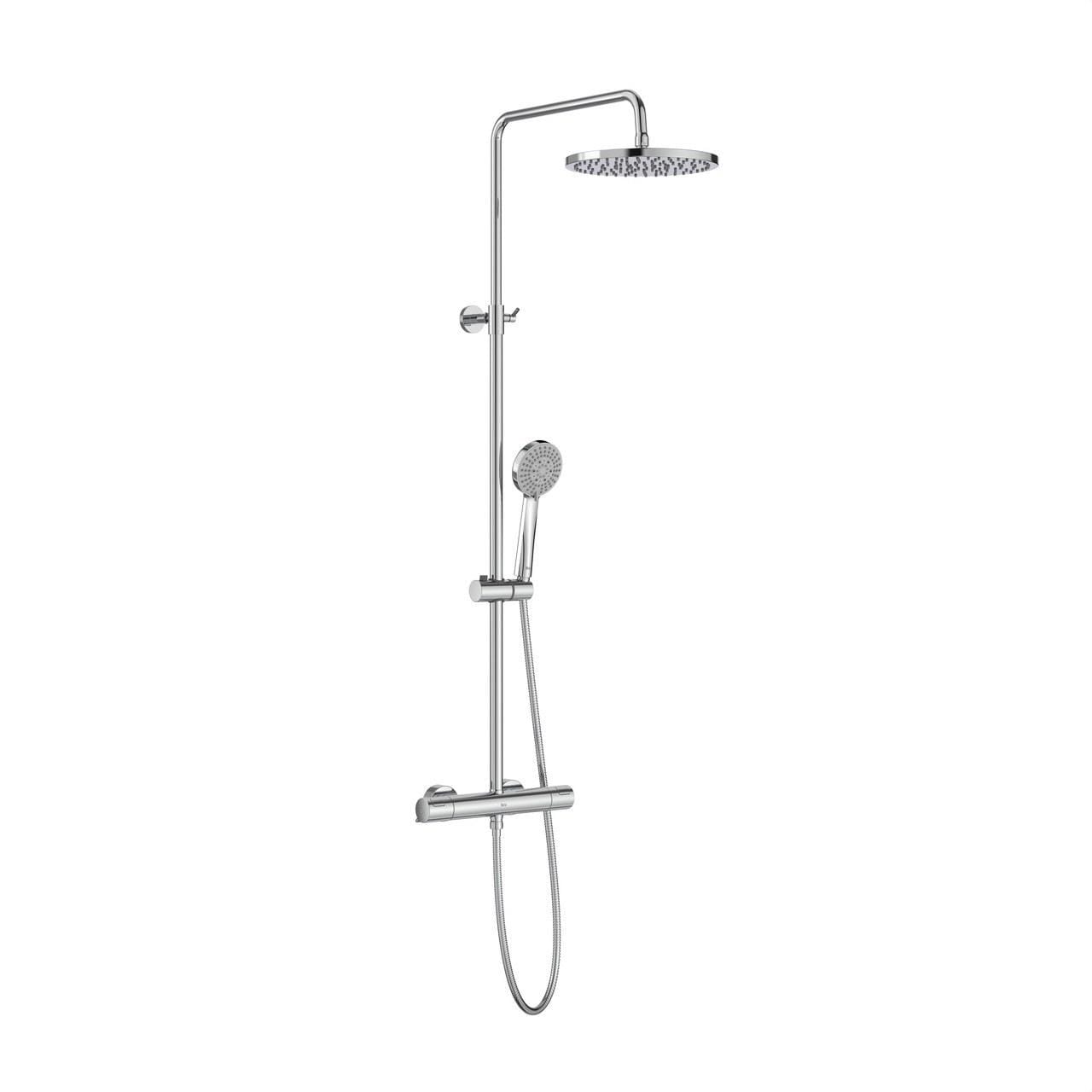 ROCA - Columna termostática Victoria-T Plus para ducha con altura regulable de 800 a 1175mm y brazo de ducha orientable