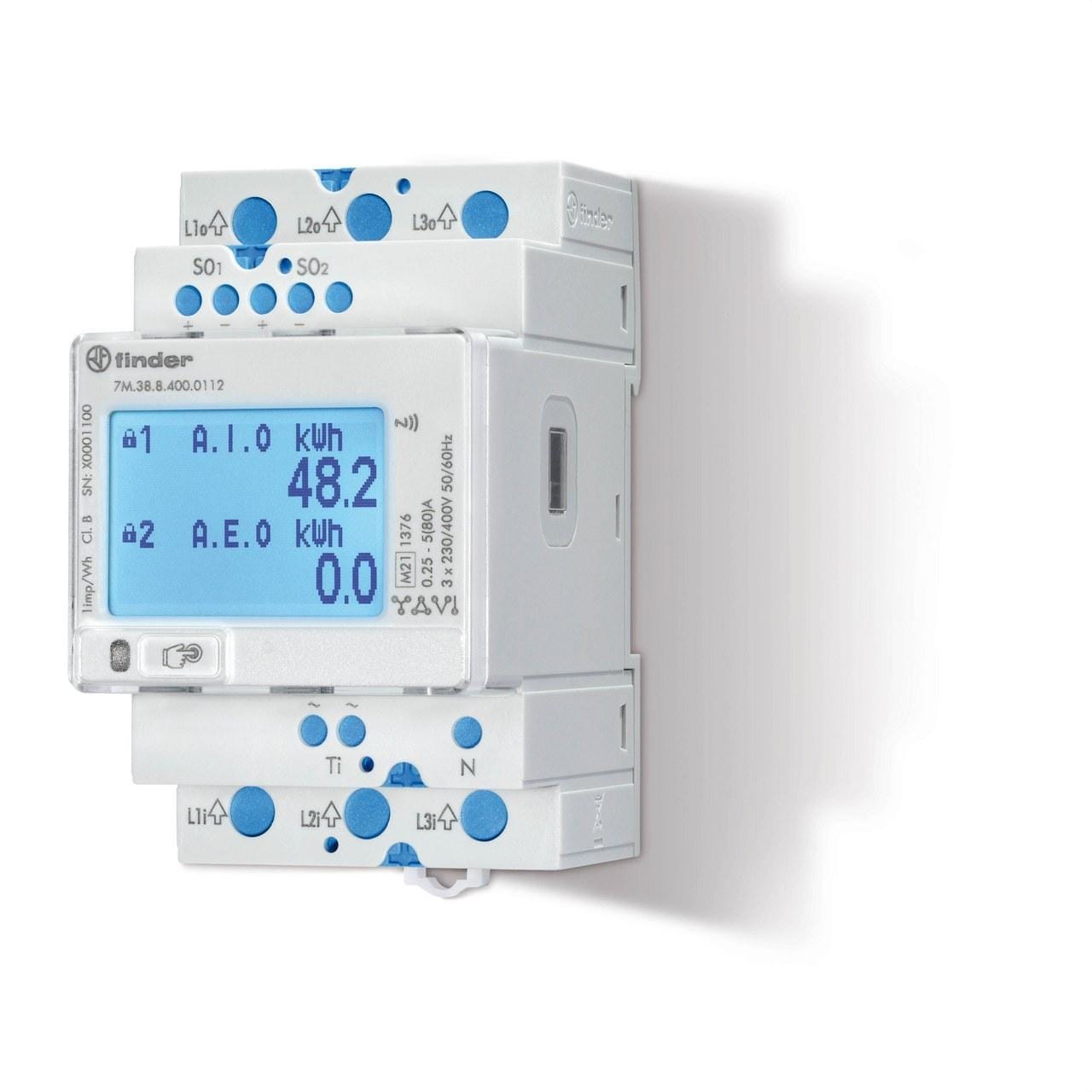 FINDER - CTDORENG.TRIF.7M NFC,VISUALIZADOR DIG.PANT.LCD RETROILUMINADA,80A/400V AC,MULTIF